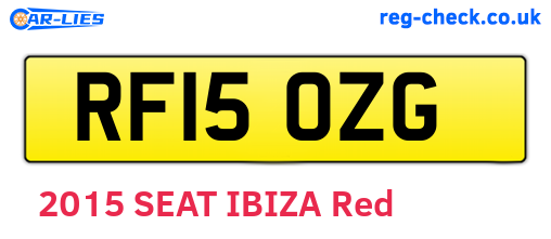 RF15OZG are the vehicle registration plates.