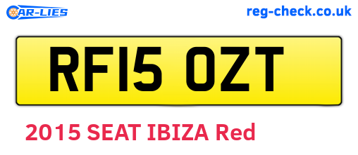 RF15OZT are the vehicle registration plates.