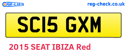 SC15GXM are the vehicle registration plates.