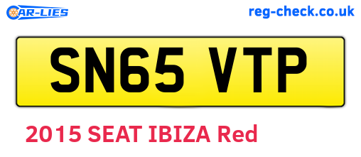 SN65VTP are the vehicle registration plates.