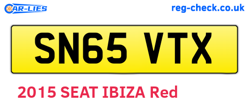 SN65VTX are the vehicle registration plates.
