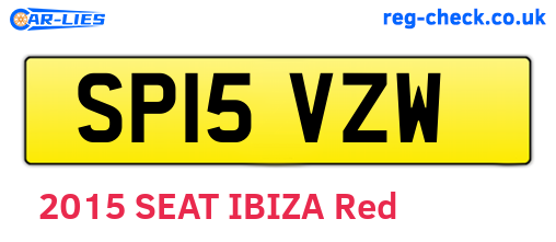 SP15VZW are the vehicle registration plates.
