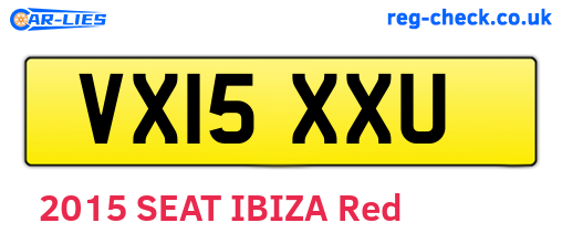 VX15XXU are the vehicle registration plates.