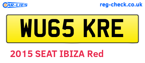 WU65KRE are the vehicle registration plates.