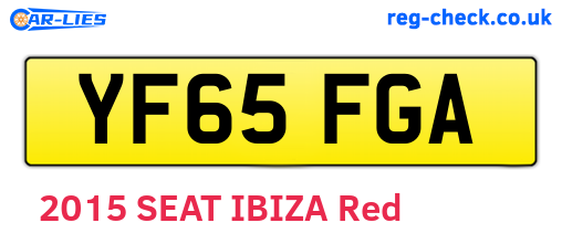 YF65FGA are the vehicle registration plates.