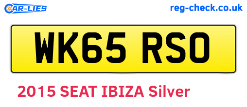 WK65RSO are the vehicle registration plates.
