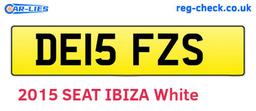 DE15FZS are the vehicle registration plates.