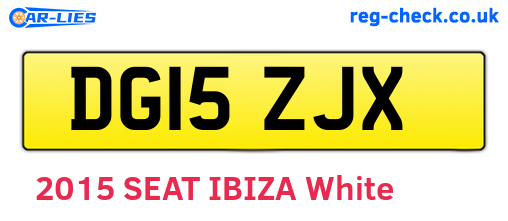 DG15ZJX are the vehicle registration plates.
