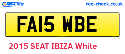 FA15WBE are the vehicle registration plates.