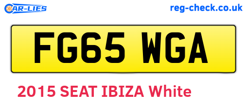 FG65WGA are the vehicle registration plates.