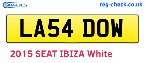 LA54DOW are the vehicle registration plates.