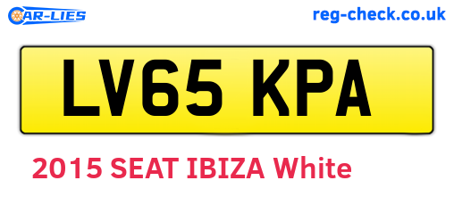 LV65KPA are the vehicle registration plates.