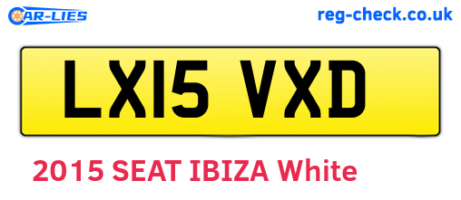 LX15VXD are the vehicle registration plates.