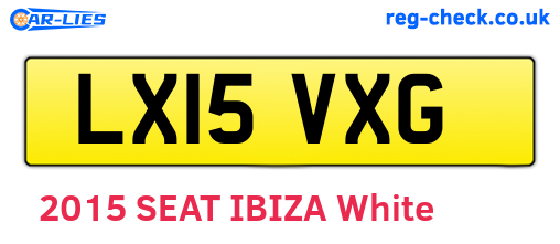 LX15VXG are the vehicle registration plates.