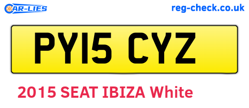 PY15CYZ are the vehicle registration plates.