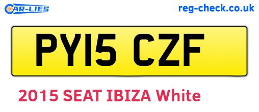 PY15CZF are the vehicle registration plates.