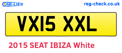 VX15XXL are the vehicle registration plates.