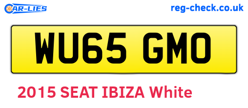WU65GMO are the vehicle registration plates.
