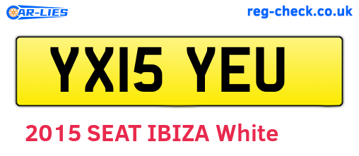 YX15YEU are the vehicle registration plates.