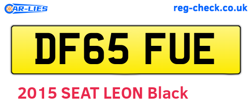 DF65FUE are the vehicle registration plates.
