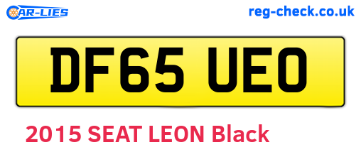 DF65UEO are the vehicle registration plates.