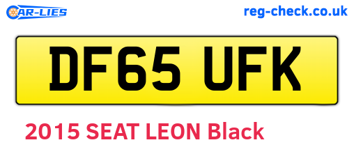 DF65UFK are the vehicle registration plates.