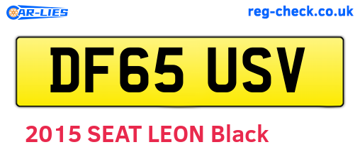 DF65USV are the vehicle registration plates.