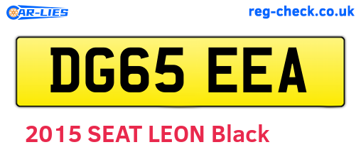 DG65EEA are the vehicle registration plates.
