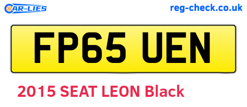 FP65UEN are the vehicle registration plates.