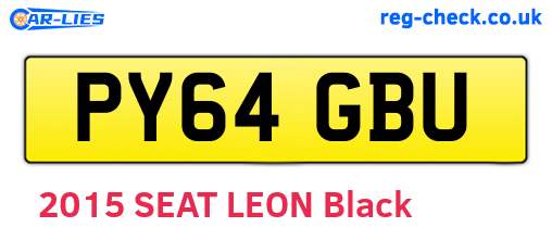 PY64GBU are the vehicle registration plates.