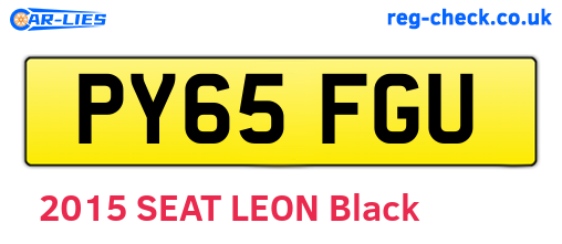 PY65FGU are the vehicle registration plates.