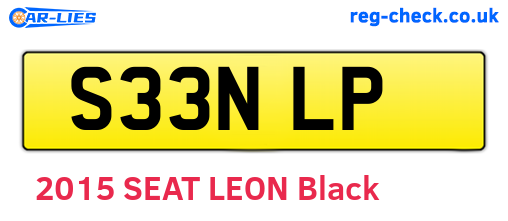 S33NLP are the vehicle registration plates.
