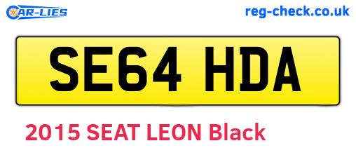 SE64HDA are the vehicle registration plates.
