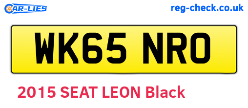 WK65NRO are the vehicle registration plates.