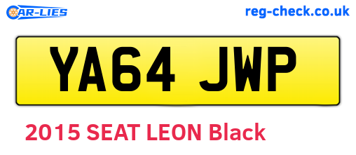YA64JWP are the vehicle registration plates.