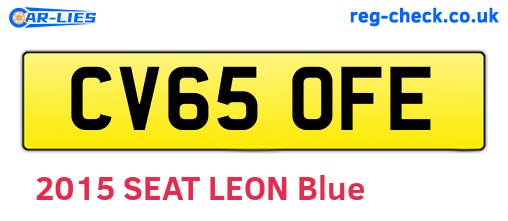 CV65OFE are the vehicle registration plates.