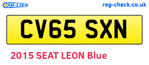 CV65SXN are the vehicle registration plates.