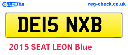 DE15NXB are the vehicle registration plates.