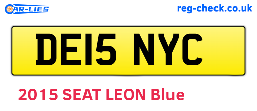 DE15NYC are the vehicle registration plates.