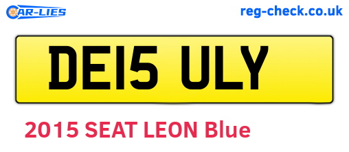 DE15ULY are the vehicle registration plates.