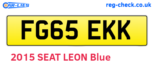 FG65EKK are the vehicle registration plates.