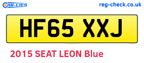HF65XXJ are the vehicle registration plates.