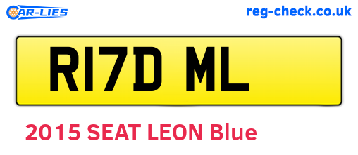 R17DML are the vehicle registration plates.