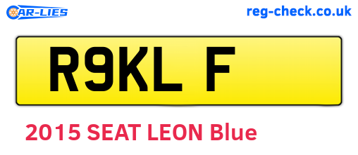 R9KLF are the vehicle registration plates.