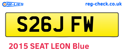 S26JFW are the vehicle registration plates.
