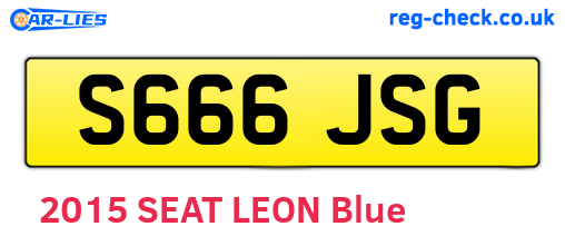 S666JSG are the vehicle registration plates.