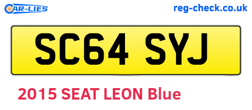 SC64SYJ are the vehicle registration plates.