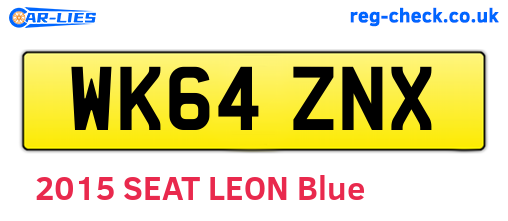WK64ZNX are the vehicle registration plates.