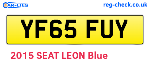 YF65FUY are the vehicle registration plates.