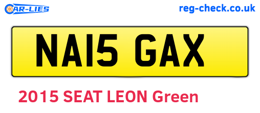 NA15GAX are the vehicle registration plates.
